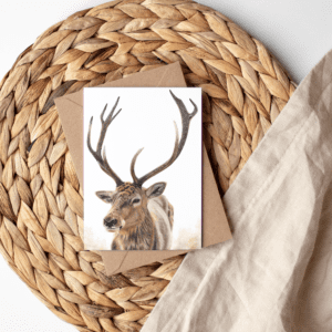Hjort i skymningstimman – A6-kort