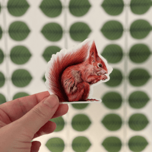 Ekorre klistermärke vinyl die cut färgpennekonst Angelica Diehn Art